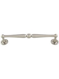 Atherton II Cabinet Pull with Plain Footplates - 8 inch Center-to-Center in Polished Nickel.